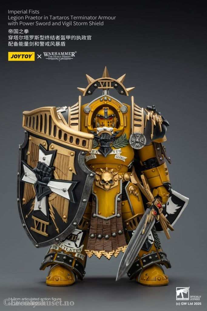 Warhammer Imperial Fists Action Figure Legion Praetor in Tartaros Terminator Armourwith Power Sword and Vigil Storm