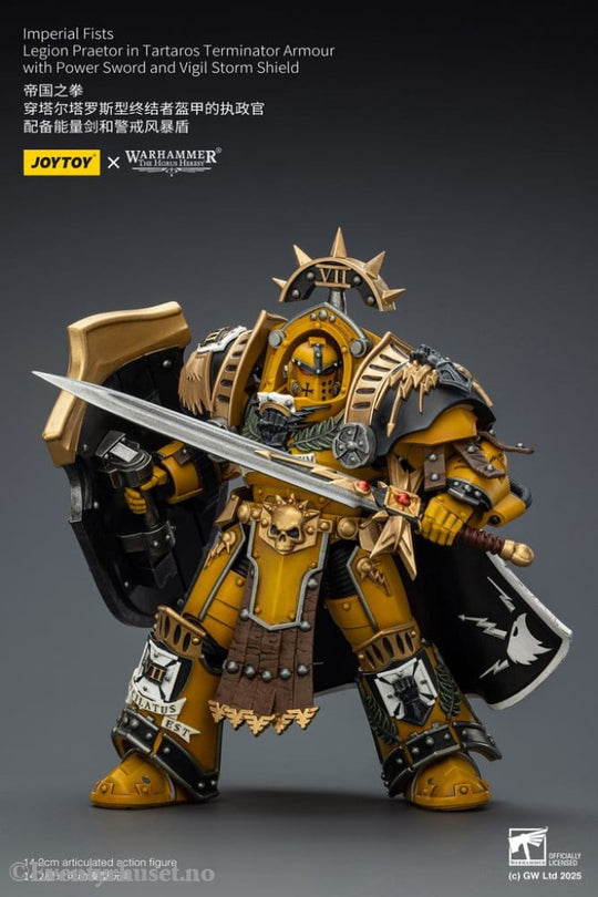 Warhammer Imperial Fists Action Figure Legion Praetor in Tartaros Terminator Armourwith Power Sword and Vigil Storm