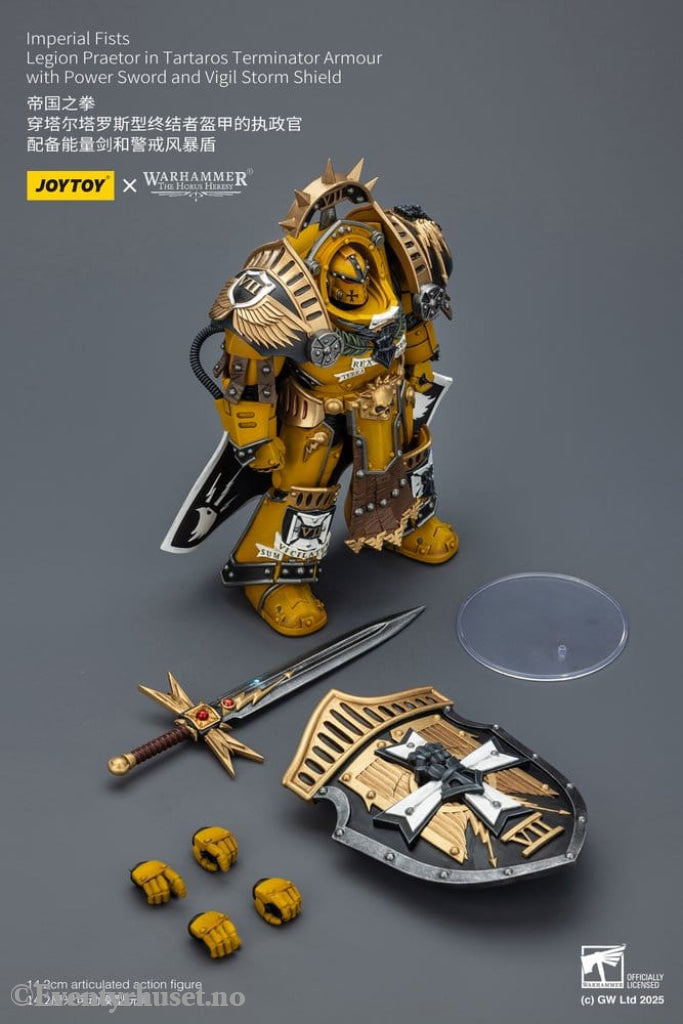 Warhammer Imperial Fists Action Figure Legion Praetor in Tartaros Terminator Armourwith Power Sword and Vigil Storm