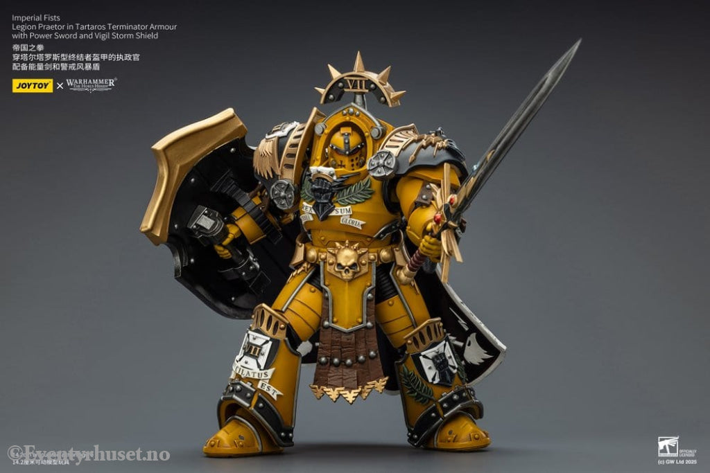 Warhammer Imperial Fists Action Figure Legion Praetor in Tartaros Terminator Armourwith Power Sword and Vigil Storm