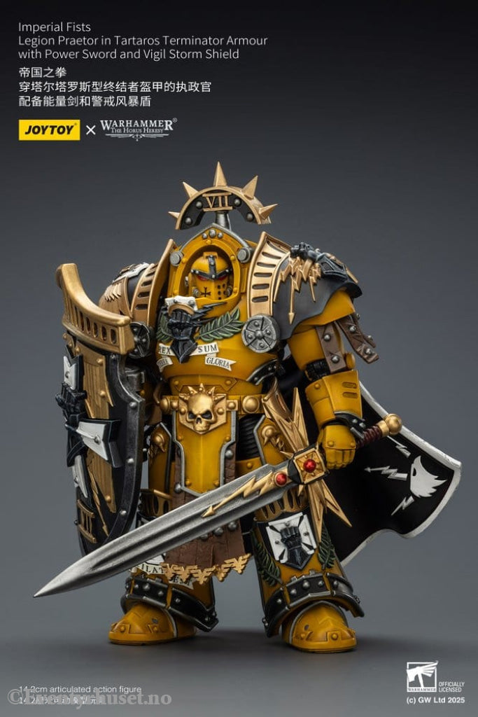 Warhammer Imperial Fists Action Figure Legion Praetor in Tartaros Terminator Armourwith Power Sword and Vigil Storm