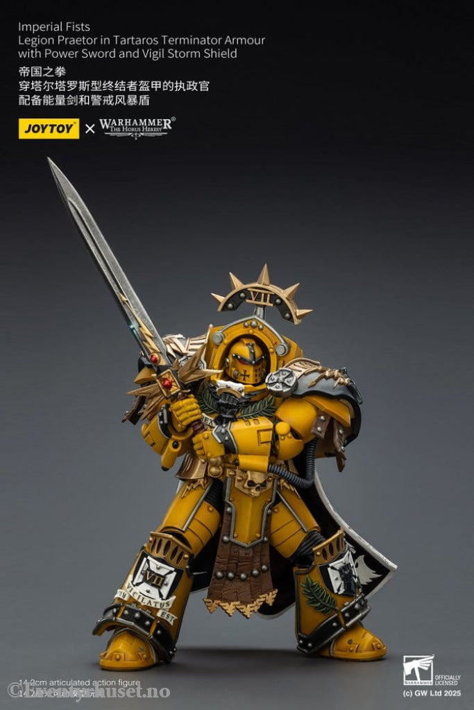 Warhammer Imperial Fists Action Figure Legion Praetor in Tartaros Terminator Armourwith Power Sword and Vigil Storm