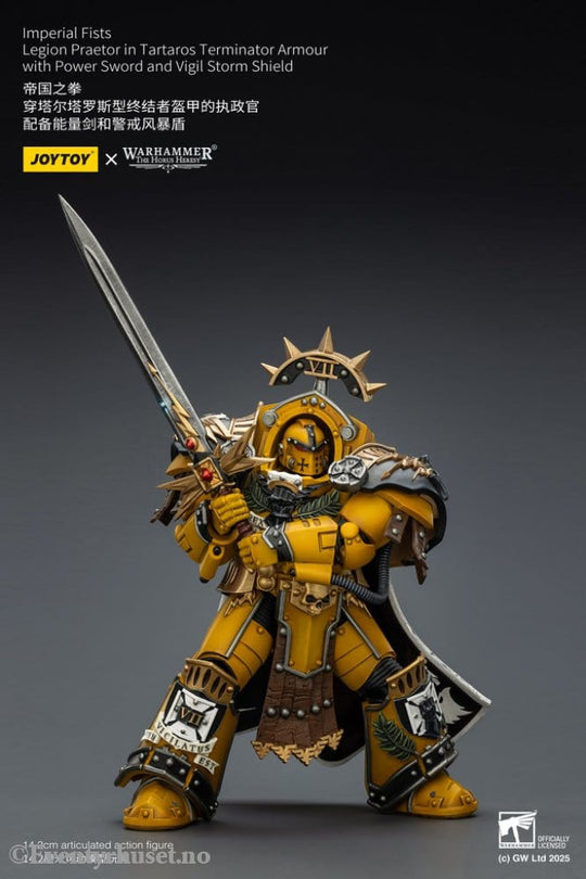 Warhammer Imperial Fists Action Figure Legion Praetor in Tartaros Terminator Armourwith Power Sword and Vigil Storm