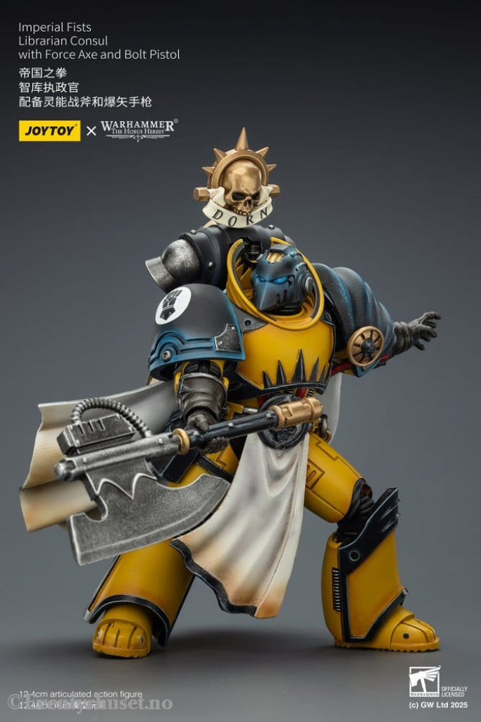 Warhammer Imperial Fists Action Figure Librarian Consulwith Force Axe and Bolt Pistol 12 cm Toys