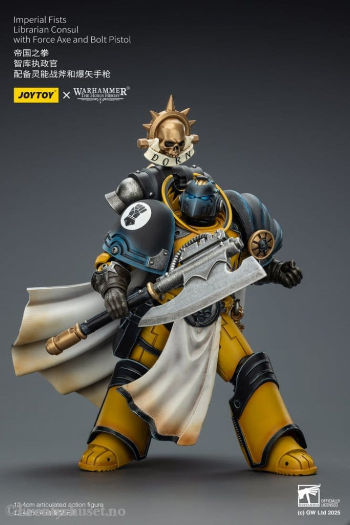 Warhammer Imperial Fists Action Figure Librarian Consulwith Force Axe and Bolt Pistol 12 cm Toys