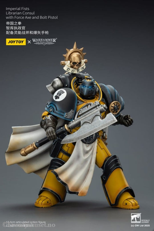 Warhammer Imperial Fists Action Figure Librarian Consulwith Force Axe and Bolt Pistol 12 cm Toys