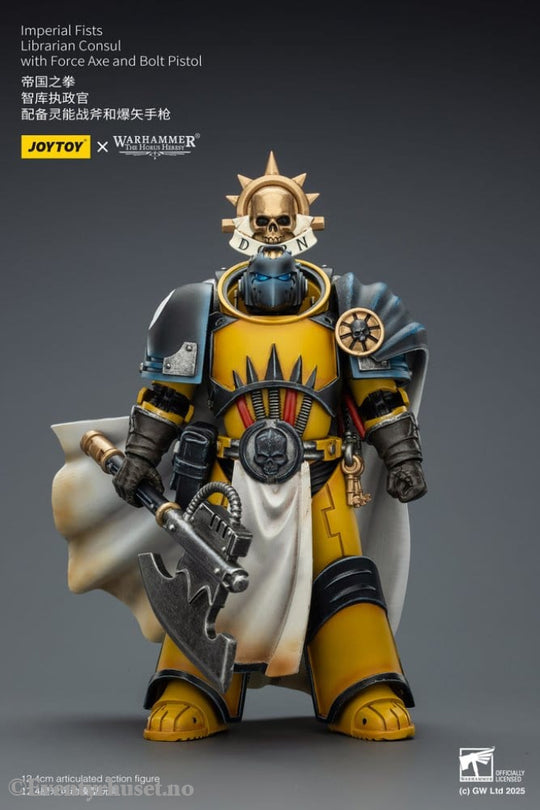 Warhammer Imperial Fists Action Figure Librarian Consulwith Force Axe and Bolt Pistol 12 cm Toys