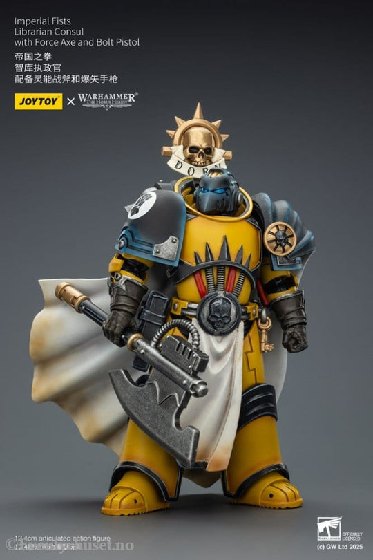 Warhammer Imperial Fists Action Figure Librarian Consulwith Force Axe and Bolt Pistol 12 cm Toys