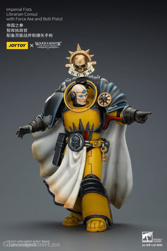Warhammer Imperial Fists Action Figure Librarian Consulwith Force Axe and Bolt Pistol 12 cm Toys
