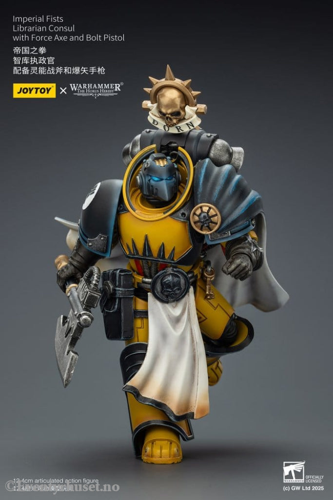 Warhammer Imperial Fists Action Figure Librarian Consulwith Force Axe and Bolt Pistol 12 cm Toys