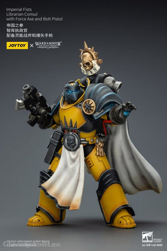 Warhammer Imperial Fists Action Figure Librarian Consulwith Force Axe and Bolt Pistol 12 cm Toys