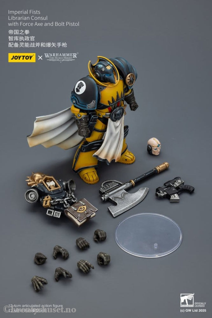 Warhammer Imperial Fists Action Figure Librarian Consulwith Force Axe and Bolt Pistol 12 cm Toys