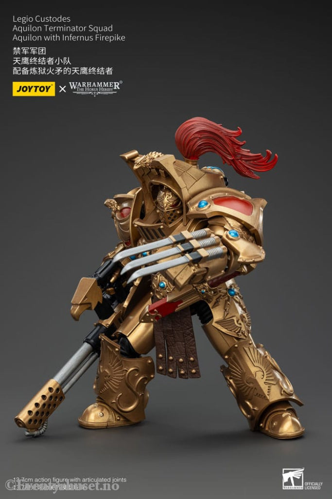 Warhammer The Horus Heresy Action Figure 1/18 Legio Custodes Aquilon Terminator Squad Aquilon with Infernus Firepike 14