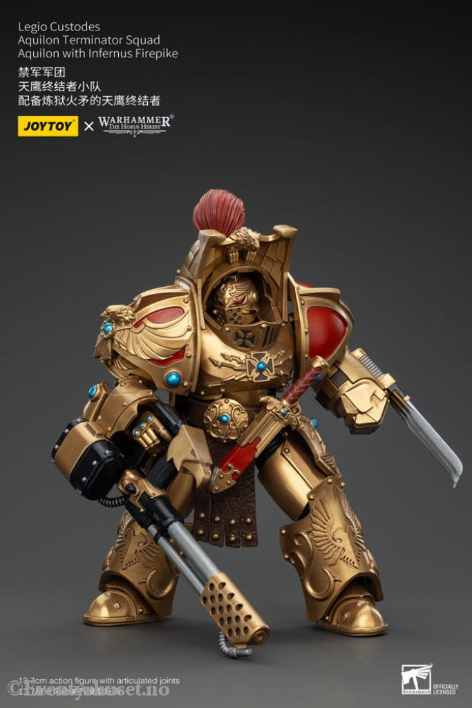 Warhammer The Horus Heresy Action Figure 1/18 Legio Custodes Aquilon Terminator Squad Aquilon with Infernus Firepike 14