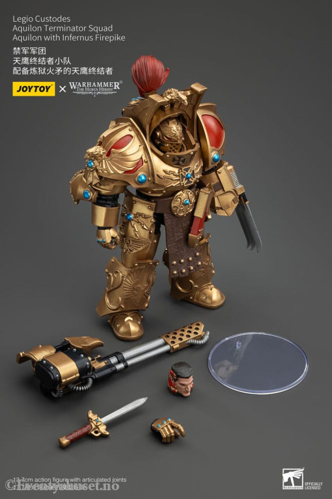 Warhammer The Horus Heresy Action Figure 1/18 Legio Custodes Aquilon Terminator Squad Aquilon with Infernus Firepike 14