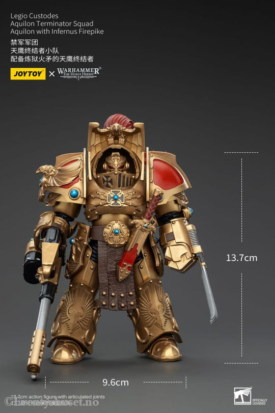 Warhammer The Horus Heresy Action Figure 1/18 Legio Custodes Aquilon Terminator Squad Aquilon with Infernus Firepike 14
