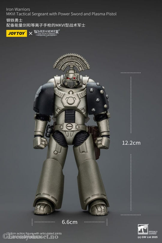 Warhammer The Horus Heresy Action Figure 1/18 lron Warriors MKVI Tactical Sergeant with Power Sword and Plasma Pistol