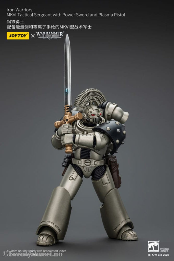 Warhammer The Horus Heresy Action Figure 1/18 lron Warriors MKVI Tactical Sergeant with Power Sword and Plasma Pistol