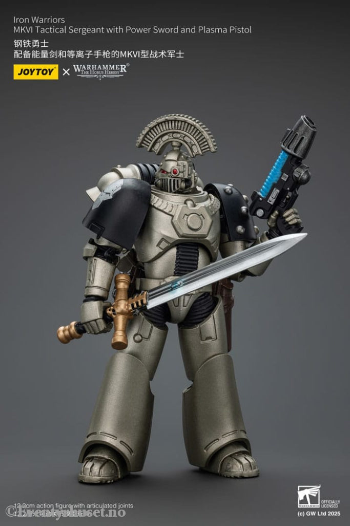 Warhammer The Horus Heresy Action Figure 1/18 lron Warriors MKVI Tactical Sergeant with Power Sword and Plasma Pistol