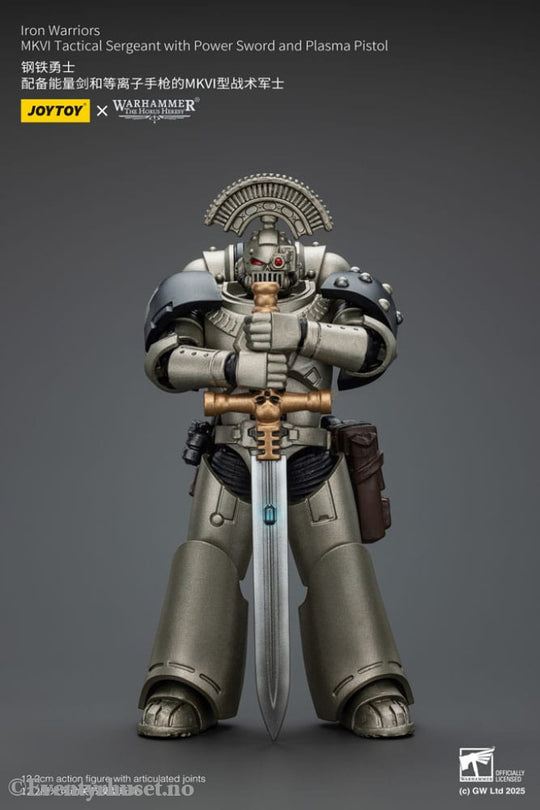 Warhammer The Horus Heresy Action Figure 1/18 lron Warriors MKVI Tactical Sergeant with Power Sword and Plasma Pistol