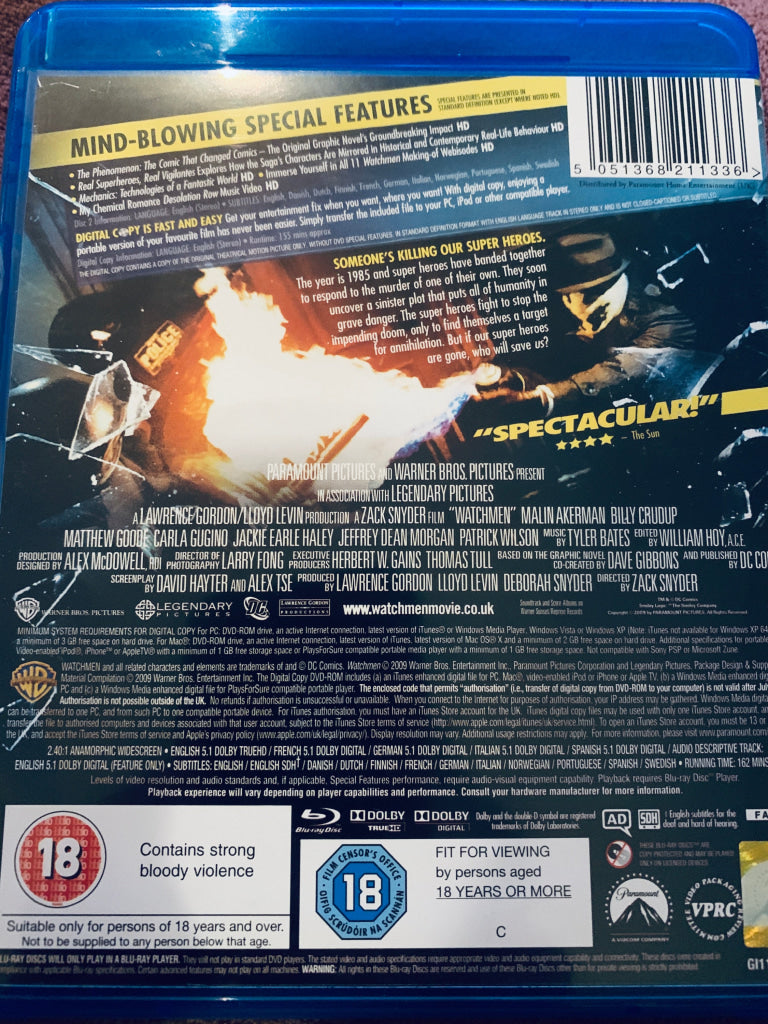 Watchmen. Blu-ray Disc.
