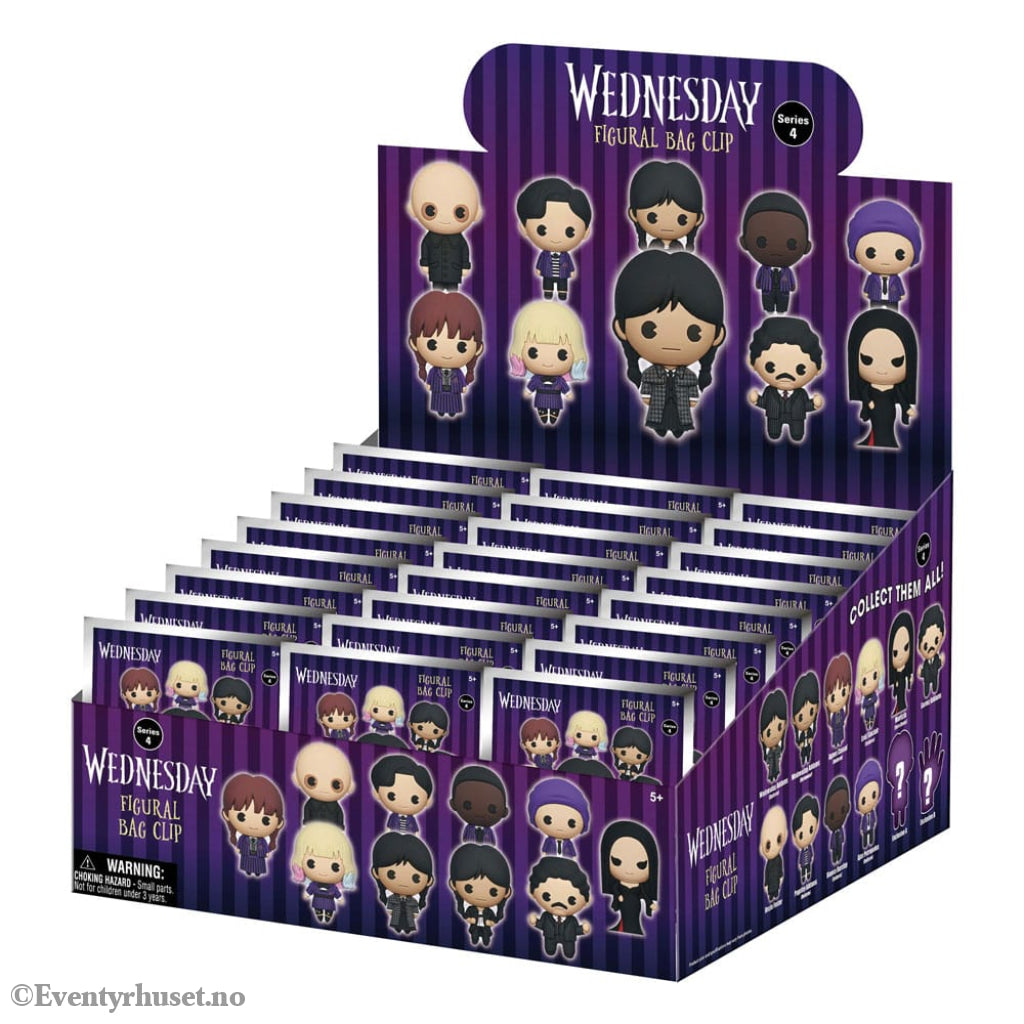 Wednesday 3D Foam Bag Clips Series 4 Display (24) Fashion & Accessories