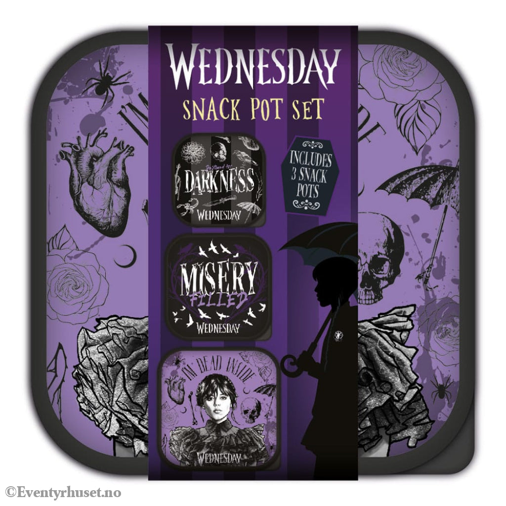 Wednesday Lunch Boxes 3 in 1 Snack Pots Home & Gifts