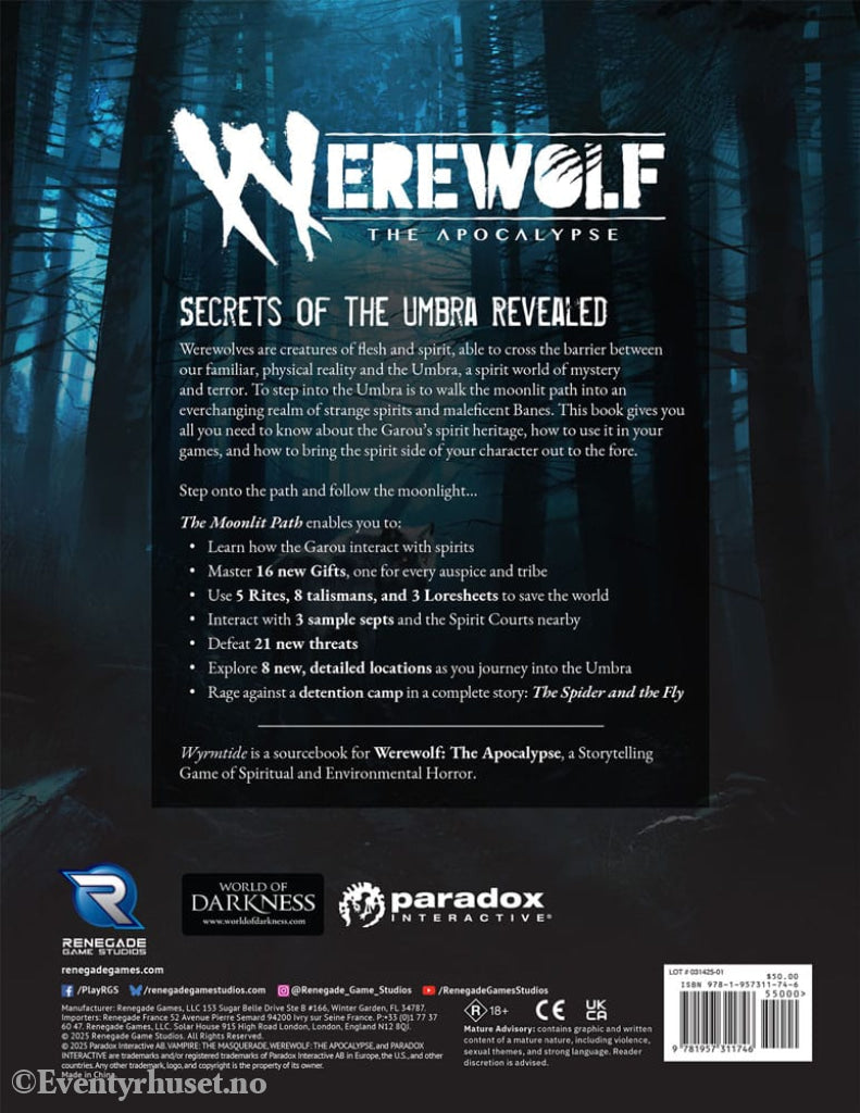 Werewolf: The Apocalypse 5th Edition RPG Sourcebook The Moonlit Path *Englische Version* Games