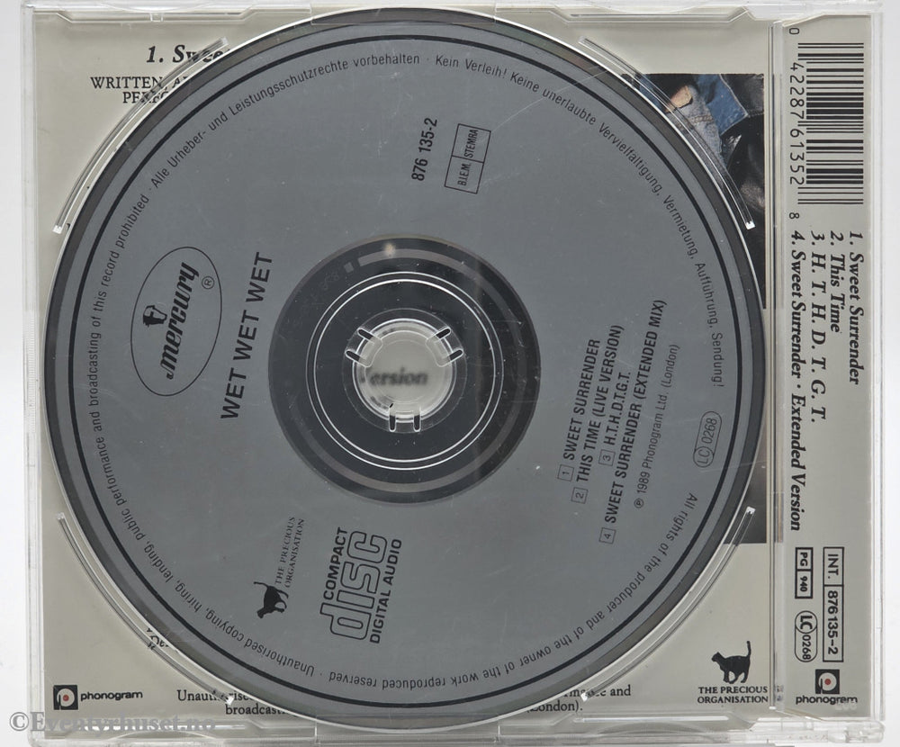 Wet Wet Wet. 1989. Sweet Surrender. CD singel
