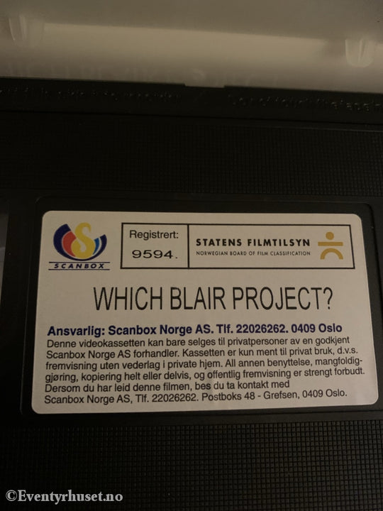 Which Blair Project 1999. Vhs. Vhs