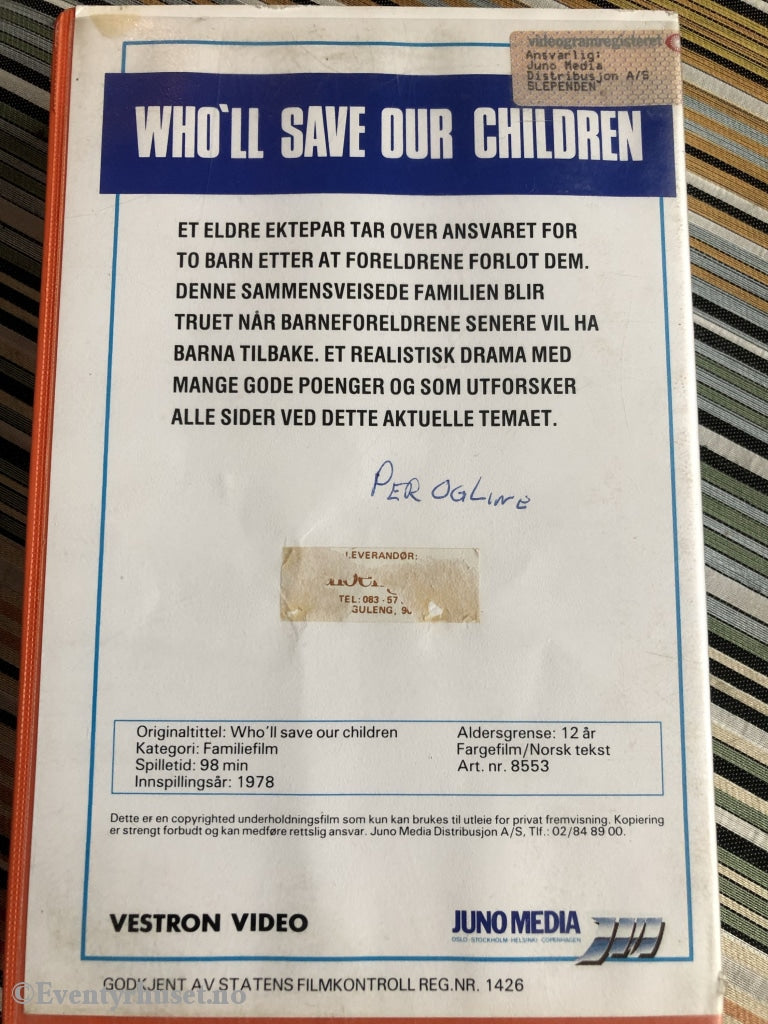 Wholl Save Our Children. 1978. Vhs Big Box.