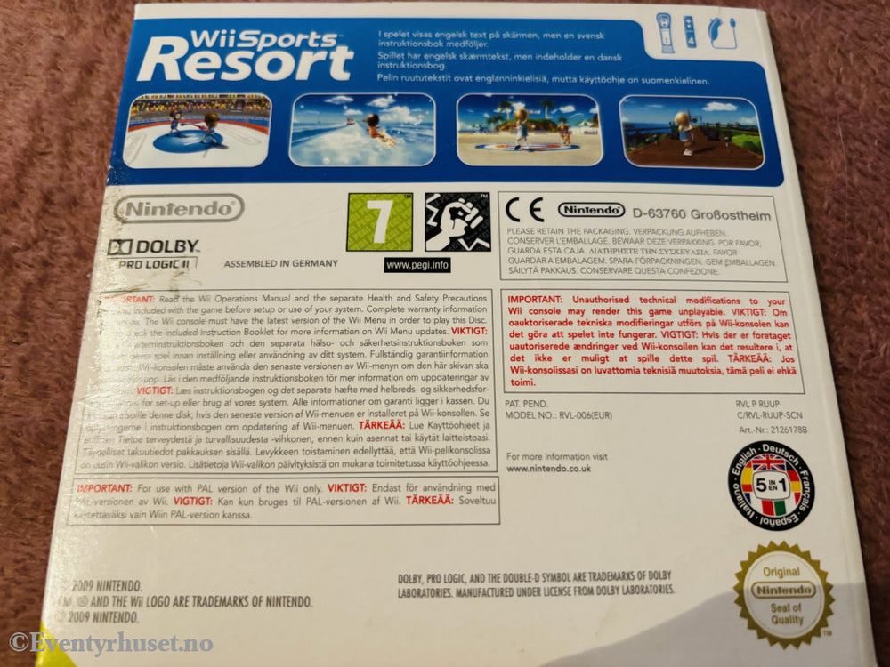 Wii Sports Resort. Nintendo Wii. Slipcase.