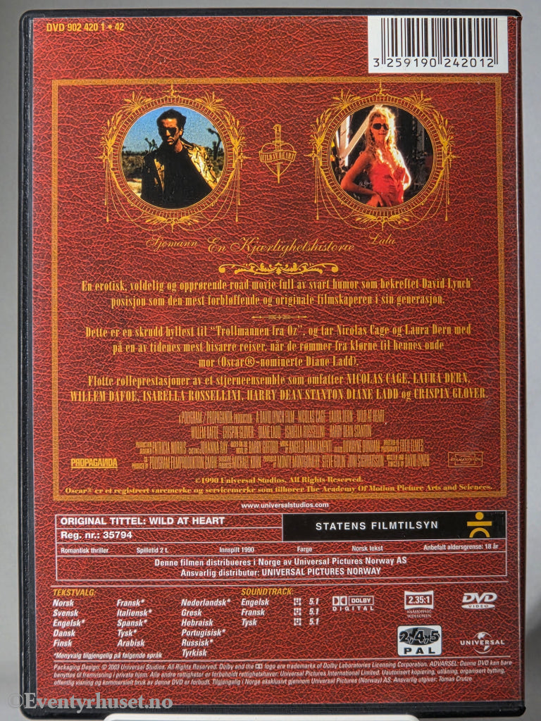 Wild at Heart. 1990. DVD.