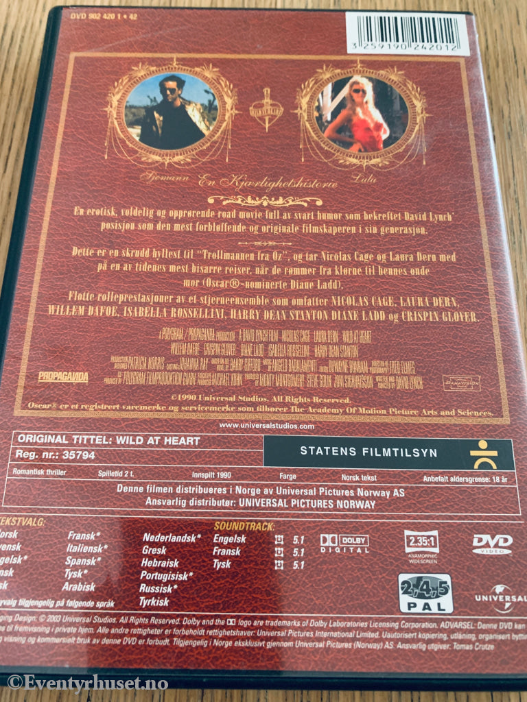 Wild at Heart (1990). DVD.