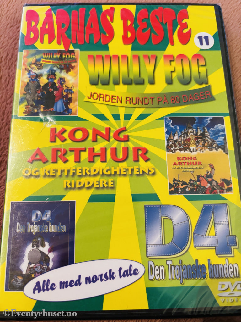 Willy Fog - Jorden rundt på 80 dager / Kong Arthur / D4 Den Trojanske hunden. DVD. Ny i plast!