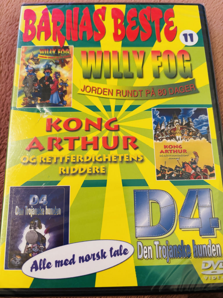 Willy Fog - Jorden rundt på 80 dager / Kong Arthur / D4 Den Trojanske hunden. DVD. Ny i plast!