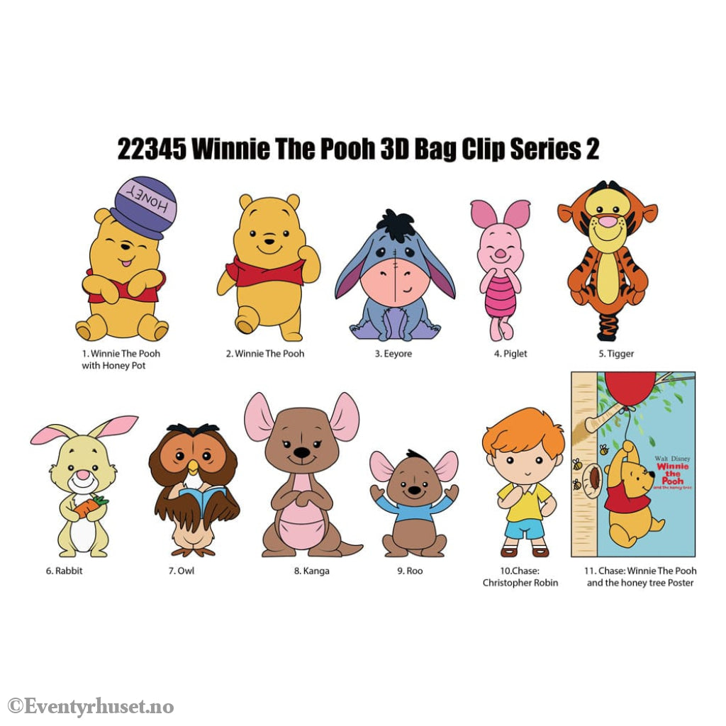 Winnie the Pooh 3D Foam Bag Clips Series 2 Display (24) Fashion & Accessories