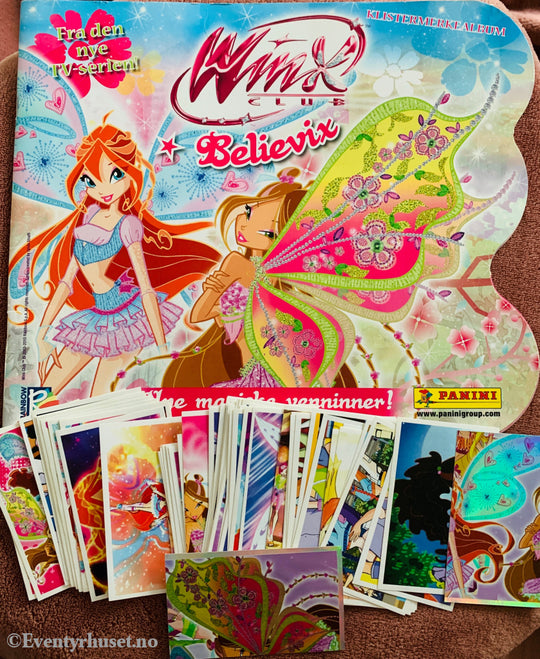 Winx Club Believix Panini klistremerkealbum med mange klistremerker i albumet og separat! Klistremerkealbum