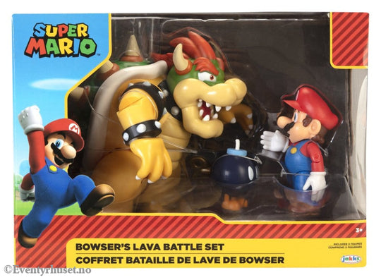 World of Nintendo Action Figure 3-Pack Mario vs. Bowser Lava Battle Toys
