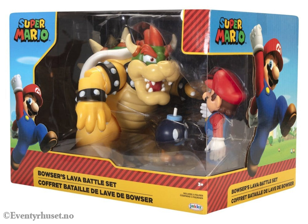 World of Nintendo Action Figure 3-Pack Mario vs. Bowser Lava Battle Toys