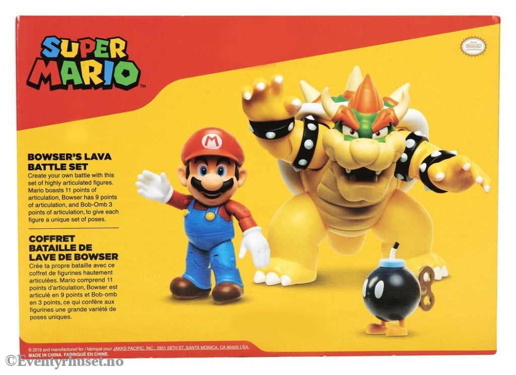 World of Nintendo Action Figure 3-Pack Mario vs. Bowser Lava Battle Toys