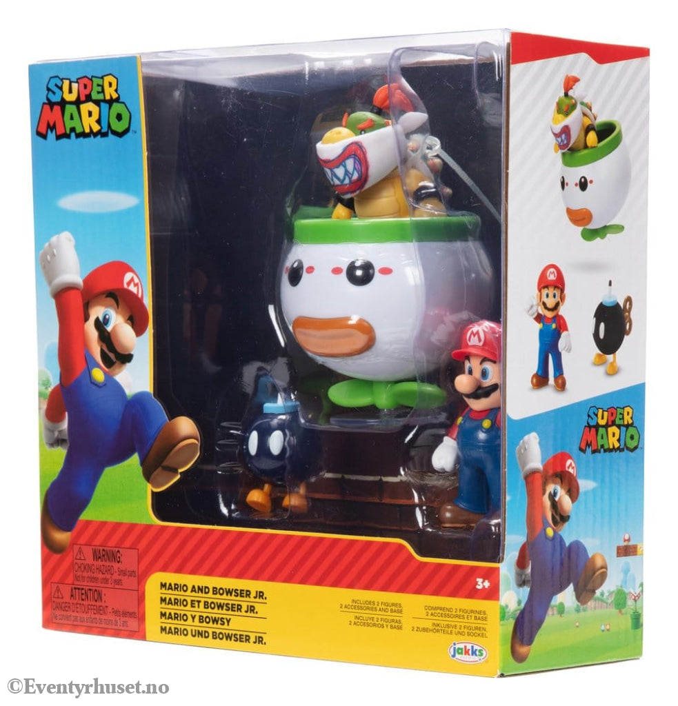 World of Nintendo Mini Figure 2-Pack Mario and Bowser Jr. Clown Car 6 cm Toys
