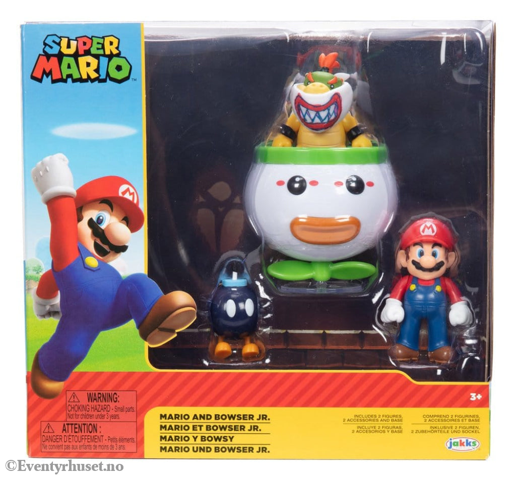 World of Nintendo Mini Figure 2-Pack Mario and Bowser Jr. Clown Car 6 cm Toys