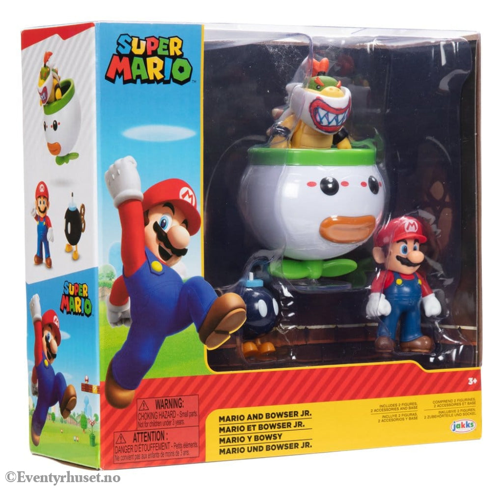 World of Nintendo Mini Figure 2-Pack Mario and Bowser Jr. Clown Car 6 cm Toys