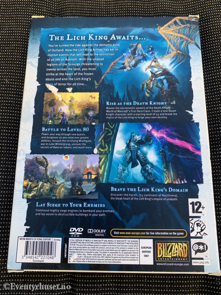 World Of Warcraft - Wrath The Lich King. Expansion Pack. Pc-Spill. Pc Spill