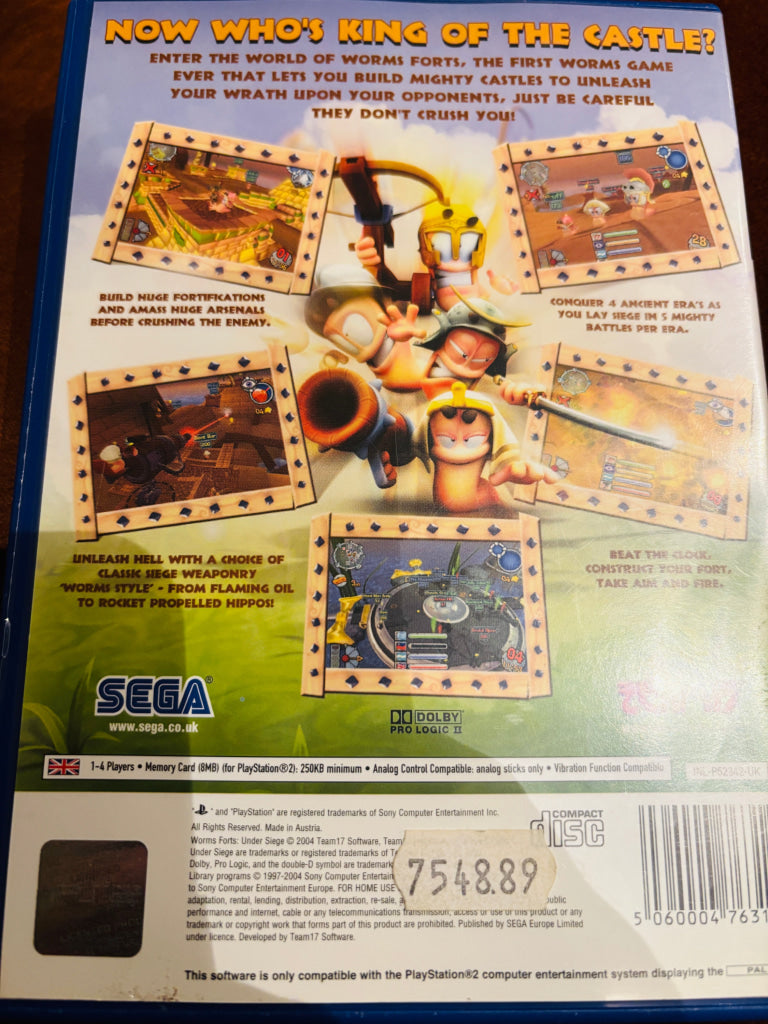 Worms Forts: Under Siege. PS2.