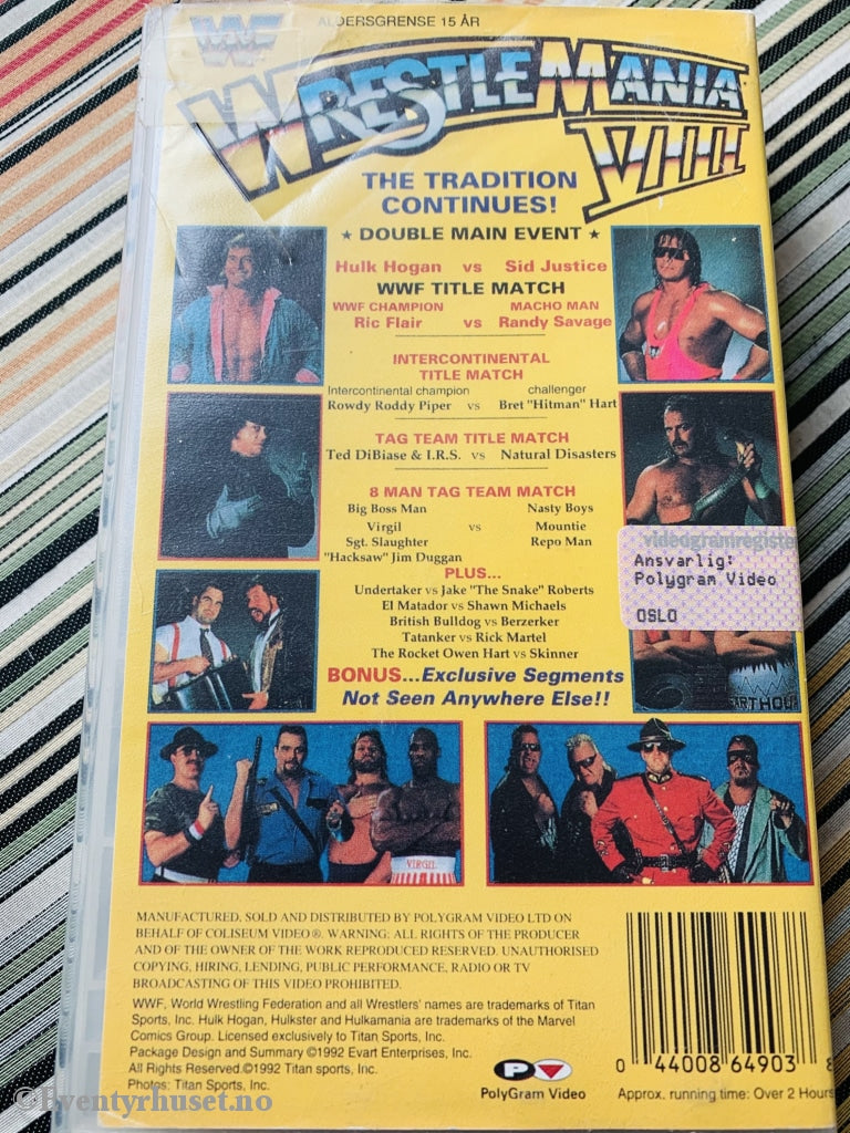 Wrestlemania Vii. 1992. Vhs. Vhs