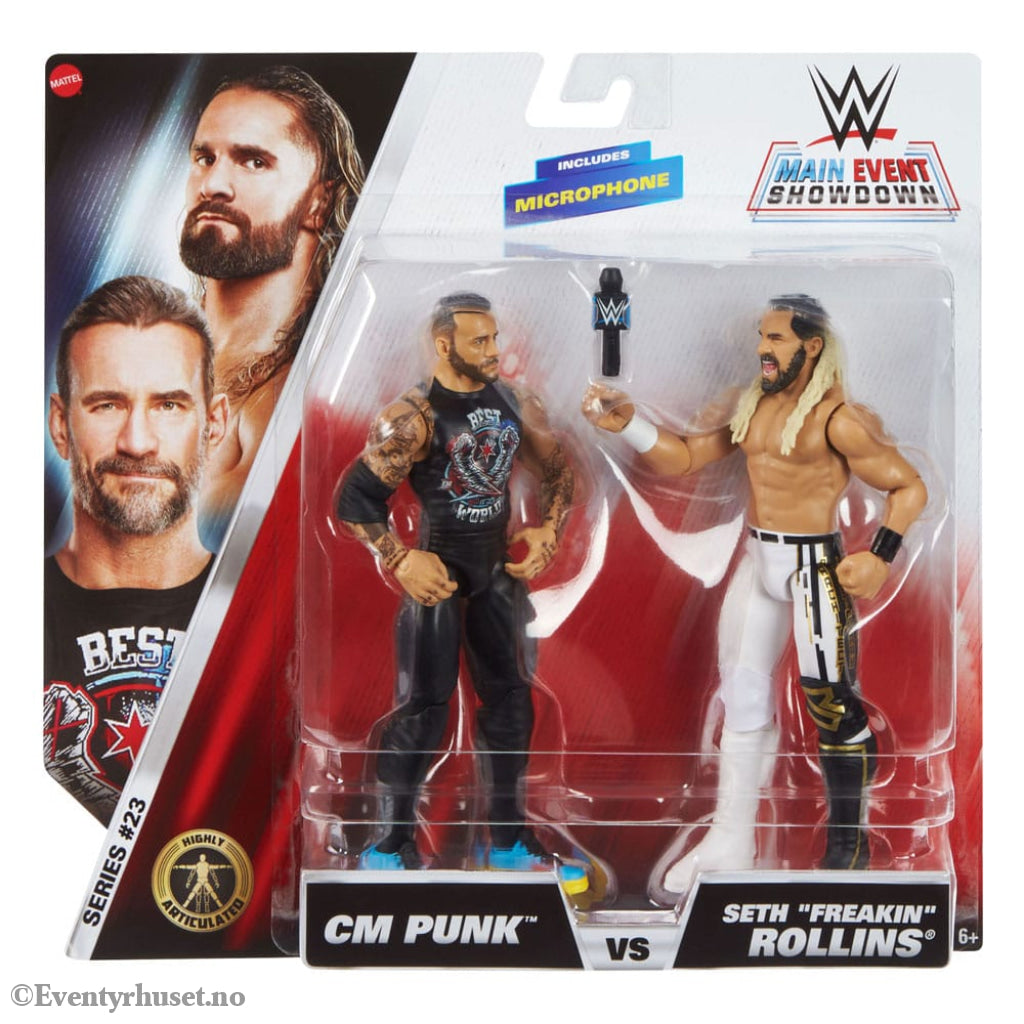 WWE Main Event Showdown Action Figures CM Punk vs Seth ’Freakin’ Rollins 2-Pack 15 cm Toys