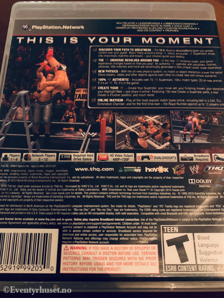 WWE SmackDown vs Raw 2011. PS3.