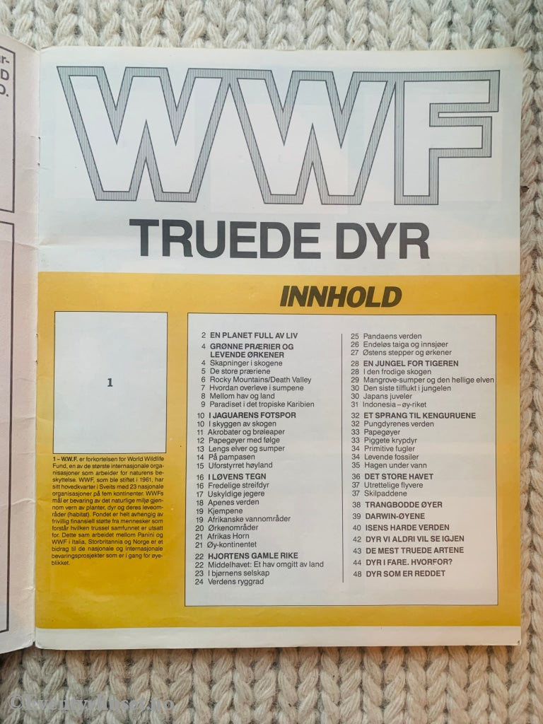 Wwf - Truede Dyr. Klistremerkealbum Med Mange Klistremerker I Albumet!